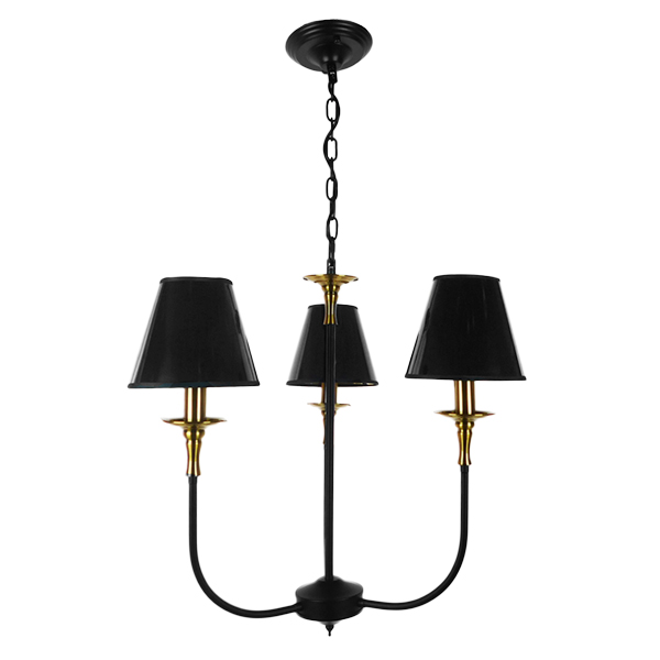 GloboStar® LIMI 01091 Vintage Industrial Κρεμαστό Φωτιστικό Οροφής Τρίφωτο Μαύρο Μεταλλικό Πολυέλαιος με Καπέλο Φ56 x Y54cm