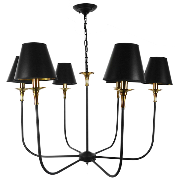 GloboStar® LIMI 01092 Vintage Industrial Κρεμαστό Φωτιστικό Οροφής Πολύφωτο Μαύρο Μεταλλικό Πολυέλαιος με Καπέλο Φ100 x Y65cm