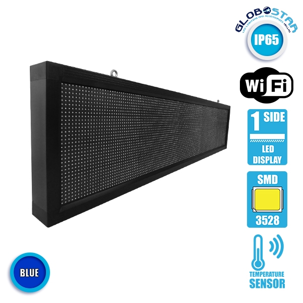 GloboStar®-90283-Κυλιόμενη-Ψηφιακή-Επιγραφή-P10-LED-SMD-AC-220-240V-με-Wi-Fi-Αδιάβροχή-IP54-Μονής-Όψης-Μ168-x-Π9-x-Υ40cm-Μπλε-2