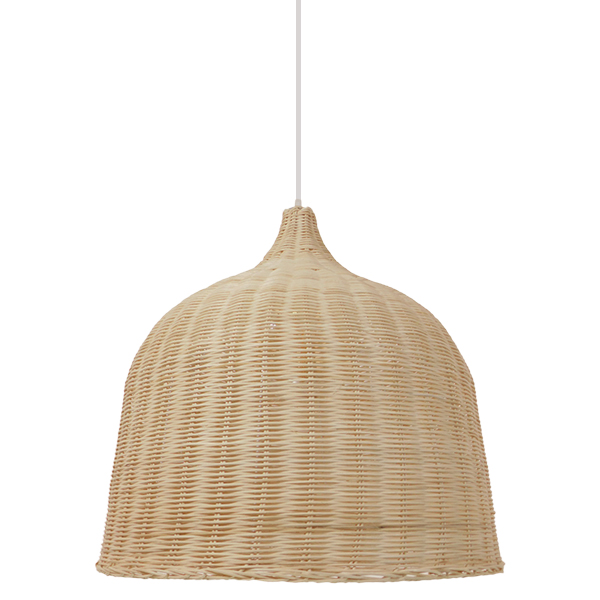 GloboStar®-BAHAMAS-01370-Vintage-Κρεμαστό-Φωτιστικό-Οροφής-Μονόφωτο-1-x-E27-Μπεζ-Ξύλινο-Ψάθινο-Bamboo-Φ60-x-Υ60cm-3