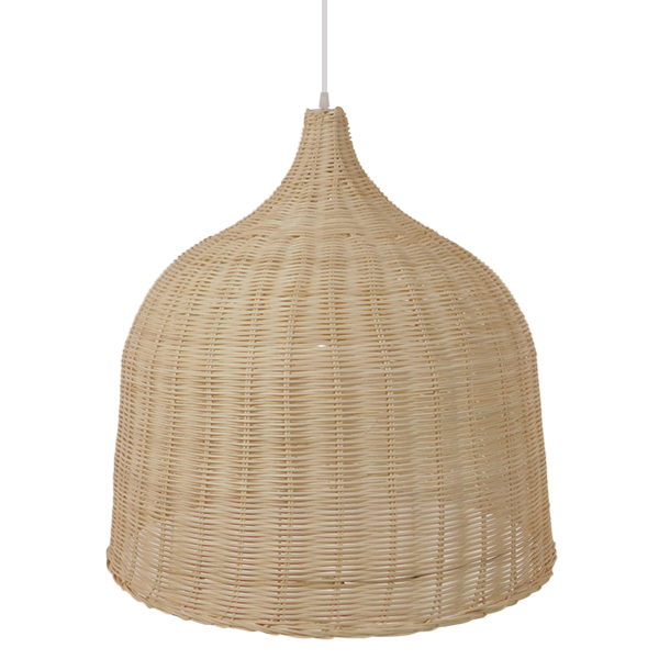 GloboStar®-BAHAMAS-01370-Vintage-Κρεμαστό-Φωτιστικό-Οροφής-Μονόφωτο-1-x-E27-Μπεζ-Ξύλινο-Ψάθινο-Bamboo-Φ60-x-Υ60cm-4