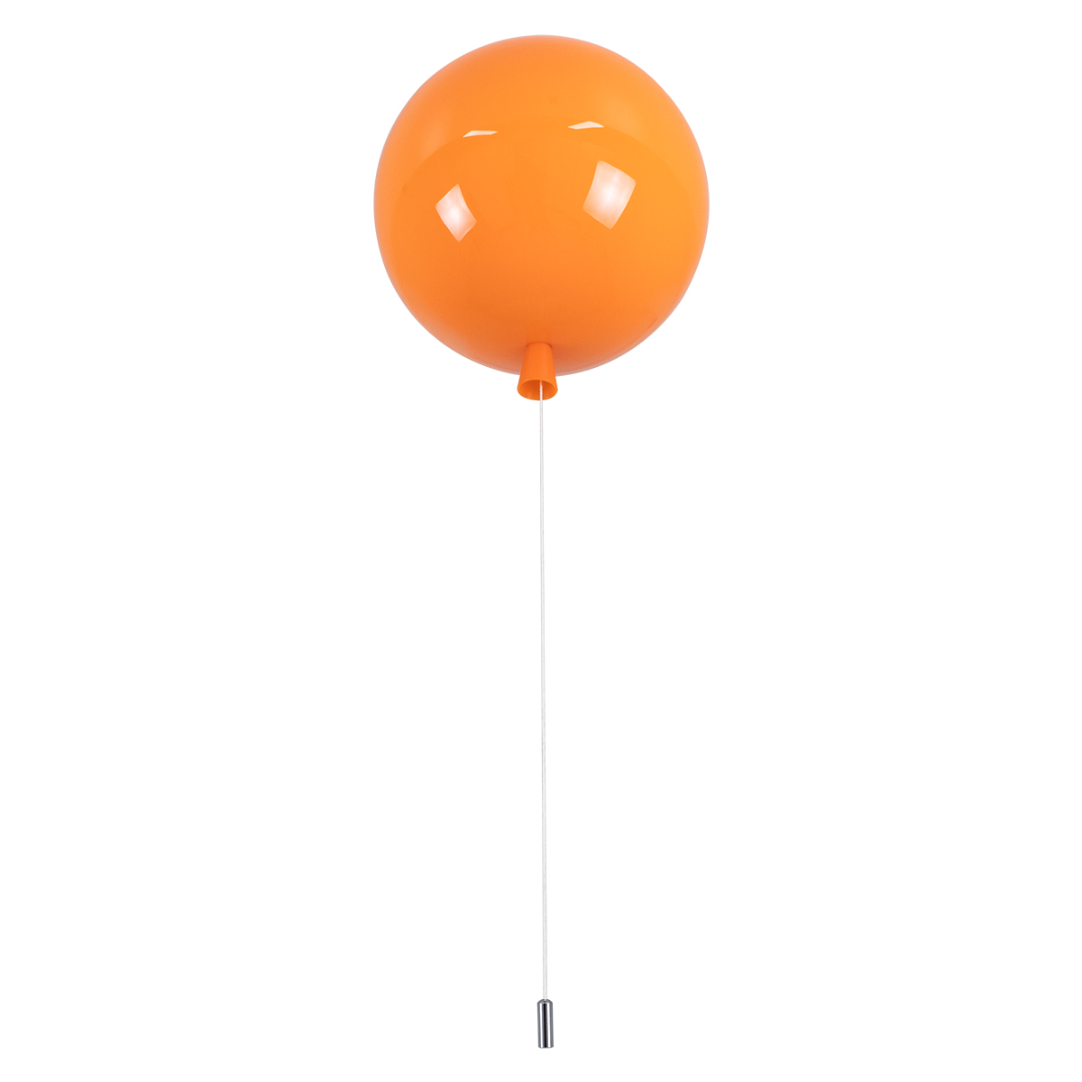 GloboStar®-BALLOON-00650-Μοντέρνο-Παιδικό-Φωτιστικό-Οροφής-Μονόφωτο-Πορτοκαλί-Πλαστικό-Μπάλα-Φ30-x-Υ33cm-3