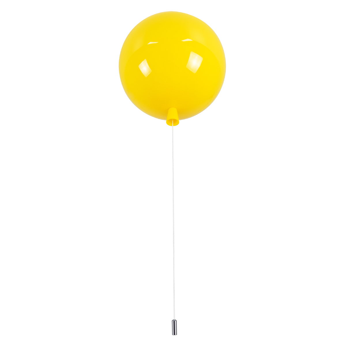 GloboStar®-BALLOON-00651-Μοντέρνο-Παιδικό-Φωτιστικό-Οροφής-Μονόφωτο-Κίτρινο-Πλαστικό-Μπάλα-Φ30-x-Υ33cm-3