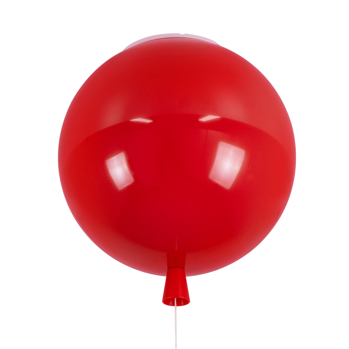 GloboStar®-BALLOON-00652-Μοντέρνο-Παιδικό-Φωτιστικό-Οροφής-Μονόφωτο-Κόκκινο-Πλαστικό-Μπάλα-Φ30-x-Υ33cm-1