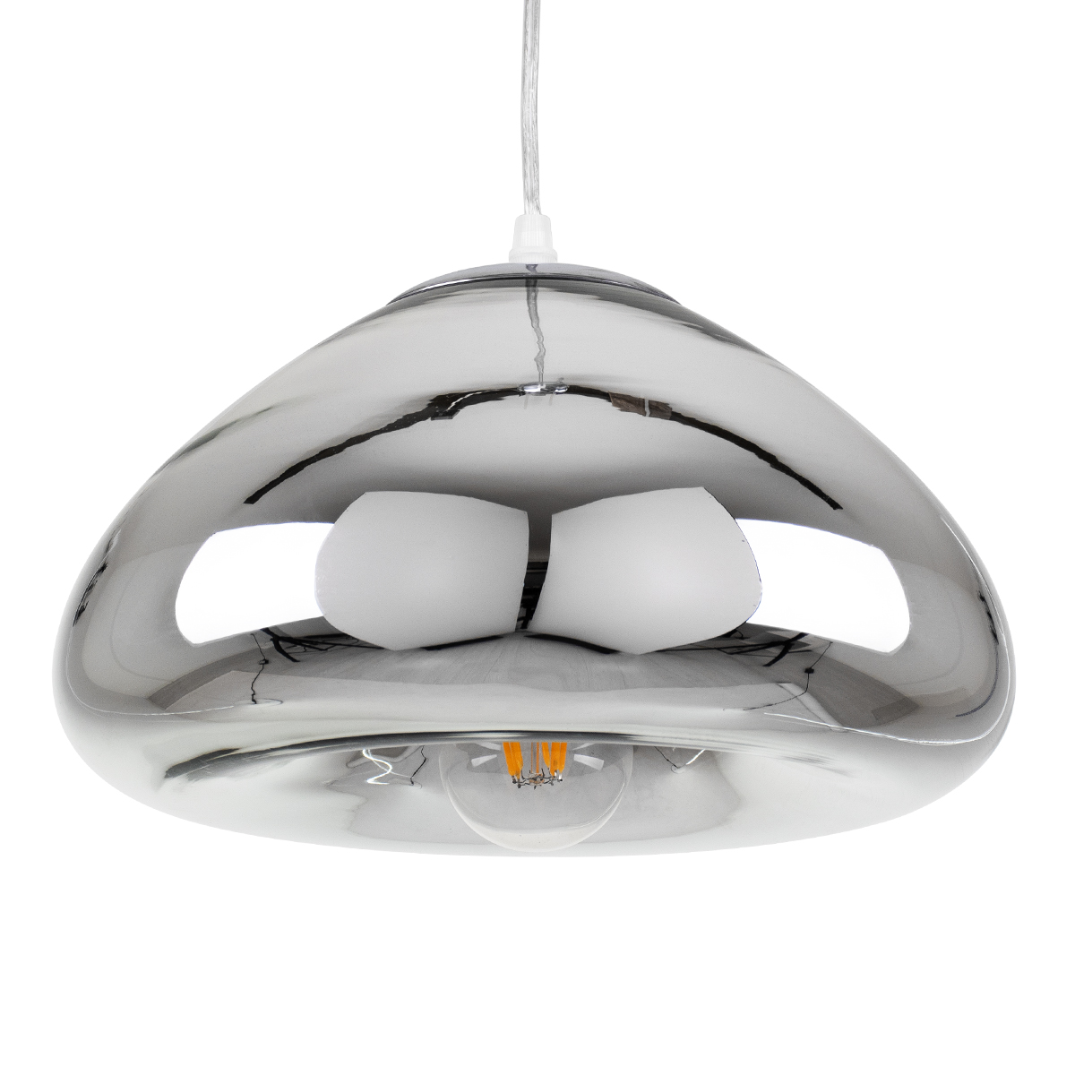 GloboStar®-CRISTIN-00759-Μοντέρνο-Κρεμαστό-Φωτιστικό-Οροφής-Μονόφωτο-1-x-E27-Ασημί-Νίκελ-Γυάλινο-Φ30-x-Υ19cm-1
