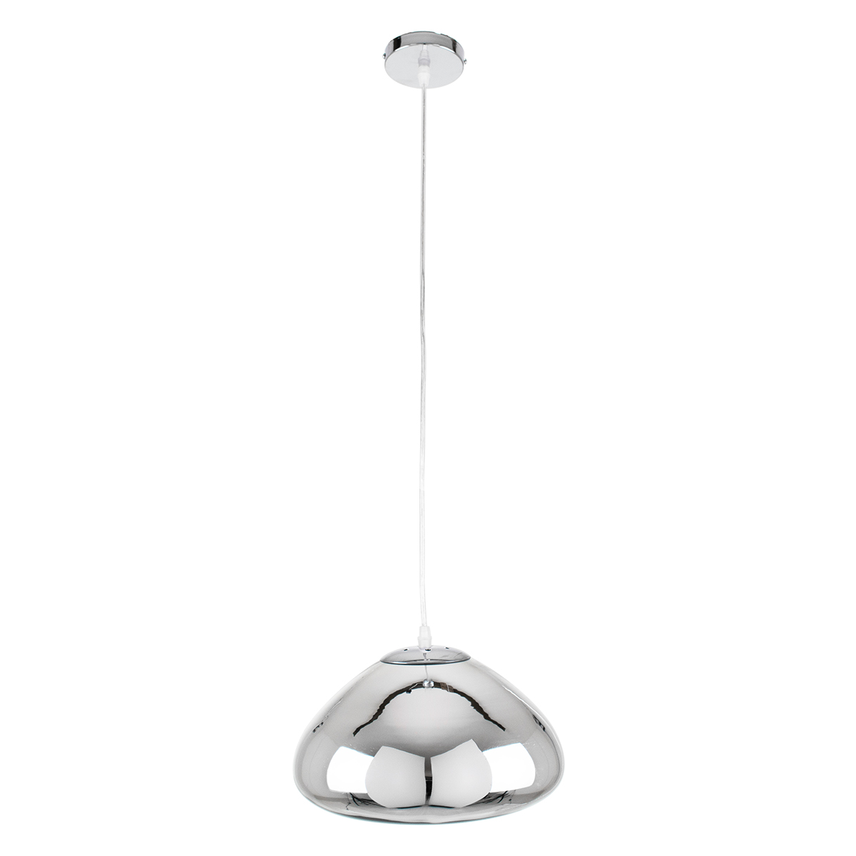 GloboStar®-CRISTIN-00759-Μοντέρνο-Κρεμαστό-Φωτιστικό-Οροφής-Μονόφωτο-1-x-E27-Ασημί-Νίκελ-Γυάλινο-Φ30-x-Υ19cm-2