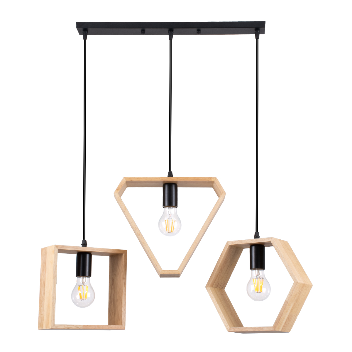 GloboStar®-ELISE-00682-Μοντέρνο-Κρεμαστό-Φωτιστικό-Οροφής-Τρίφωτο-3-x-E27-Μπεζ-Μεταλλικό-Ξύλινο-Δρυς-Ράγα-Μ76-x-Π8-x-Υ130cm-1