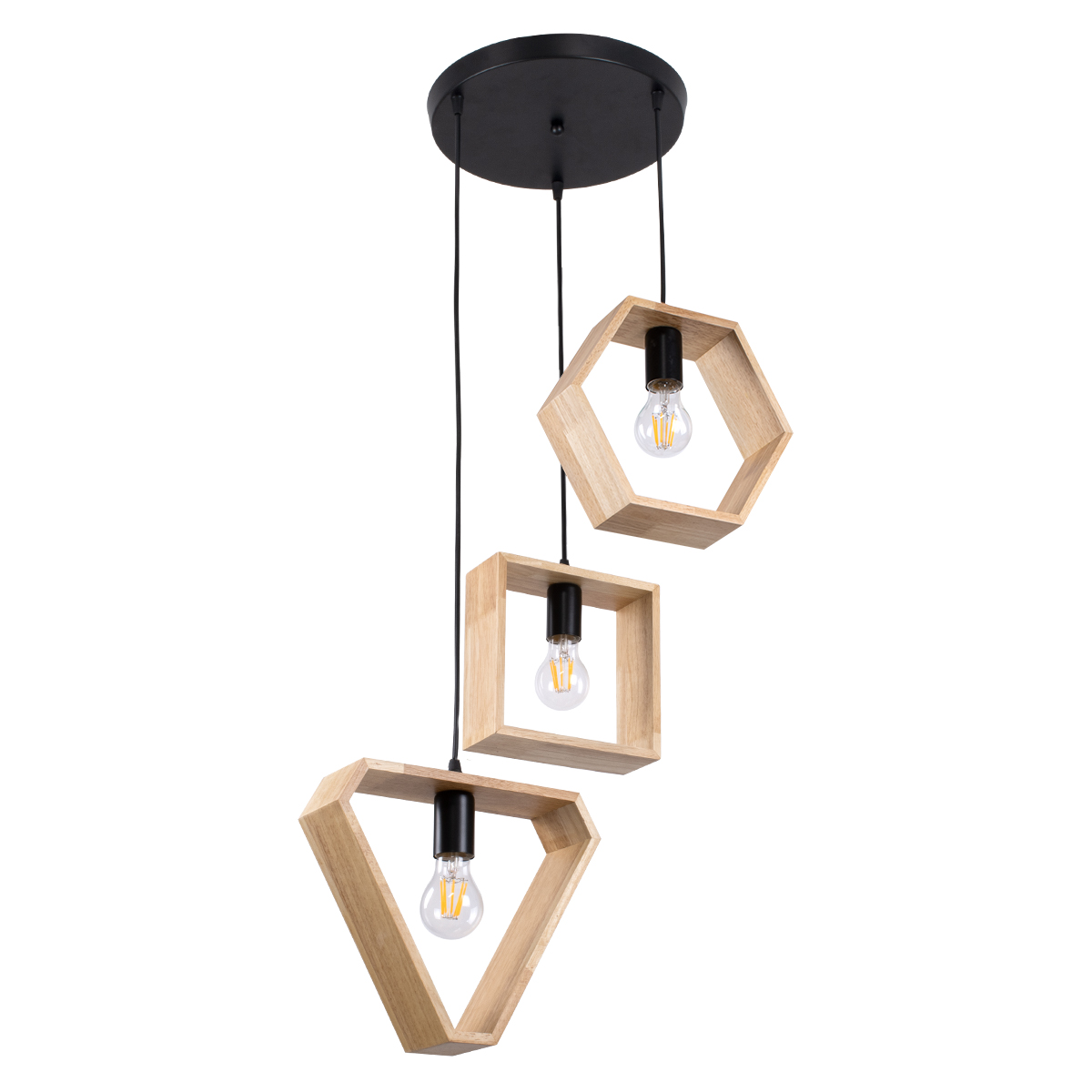 GloboStar®-ELISE-00683-Μοντέρνο-Κρεμαστό-Φωτιστικό-Οροφής-Τρίφωτο-3-x-E27-Μπεζ-Μεταλλικό-Ξύλινο-Δρυς-Ράγα-Φ55-x-Υ130cm-3