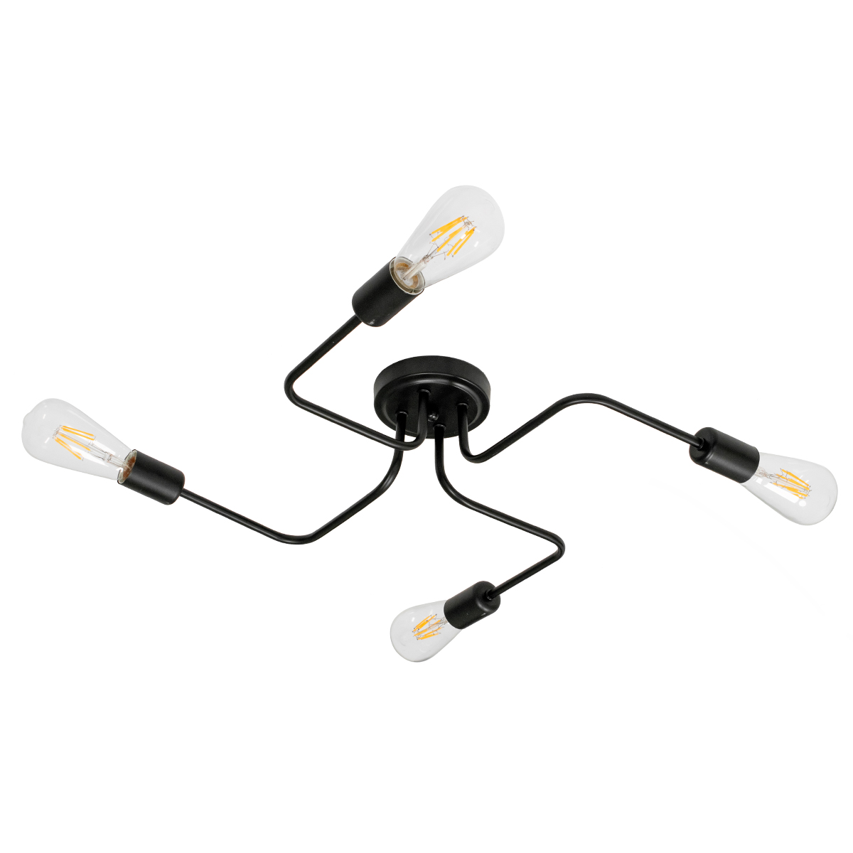 GloboStar®-LIBERTA-00838-Μοντέρνο-Φωτιστικό-Οροφής-Πολύφωτο-Μαύρο-Μεταλλικό-Μ44.5-x-Π44.5-x-Υ12cm-1