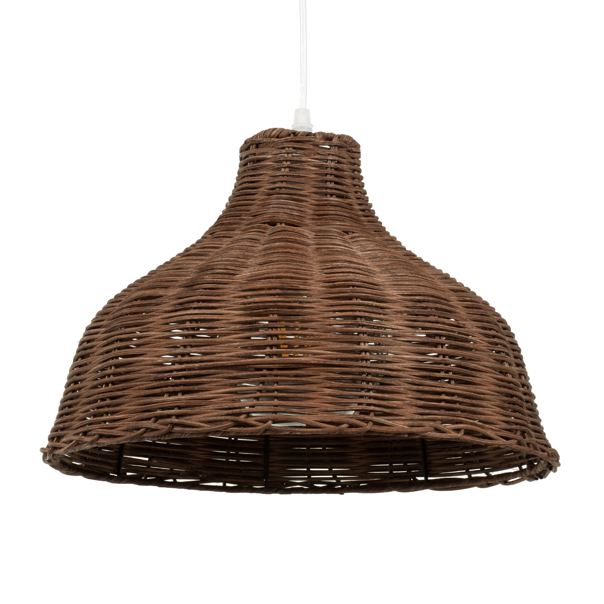 GloboStar® MAYOTTE 00723 Vintage Κρεμαστό Φωτιστικό Οροφής Μονόφωτο 1 x E27 Καφέ Ξύλινο Bamboo Φ35 x Y27cm