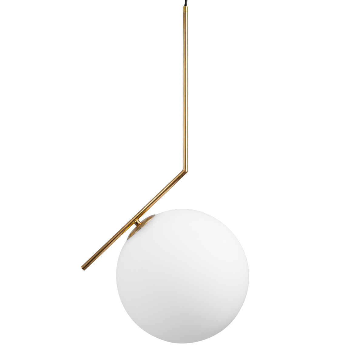 GloboStar®-MONROE-00956-Μοντέρνο-Κρεμαστό-Φωτιστικό-Οροφής-Μονόφωτο-1-x-E27-Χρυσό-Λευκό-Μεταλλικό-Μπάλα-Φ30-x-Υ75cm-4