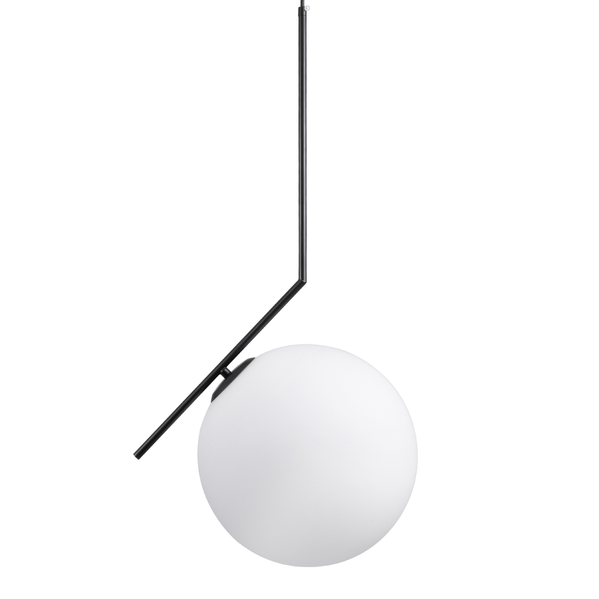 GloboStar®-MONROE-00957-Μοντέρνο-Κρεμαστό-Φωτιστικό-Οροφής-Μονόφωτο-1-x-E27-Μαύρο-Λευκό-Μεταλλικό-Μπάλα-Φ30-x-Υ75cm-4