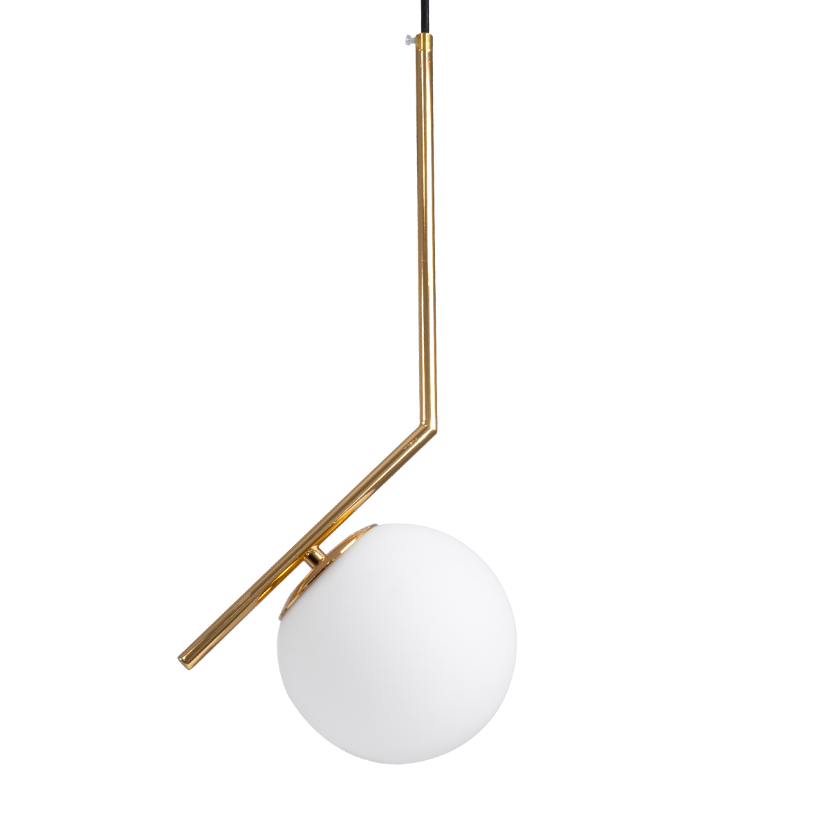 GloboStar®-MONROE-00958-Μοντέρνο-Κρεμαστό-Φωτιστικό-Οροφής-Μονόφωτο-1-x-E27-Χρυσό-Λευκό-Μεταλλικό-Μπάλα-Φ15-x-Υ49cm-4