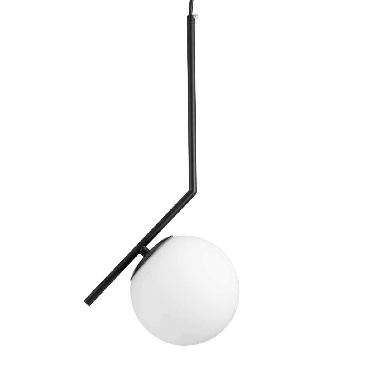 GloboStar®-MONROE-00959-Μοντέρνο-Κρεμαστό-Φωτιστικό-Οροφής-Μονόφωτο-1-x-E27-Μαύρο-Λευκό-Μεταλλικό-Μπάλα-Φ15-x-Υ49cm-4