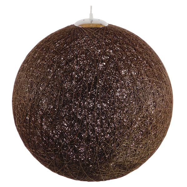 GloboStar®-OCEANA-01362-Vintage-Κρεμαστό-Φωτιστικό-Οροφής-Μονόφωτο-1-x-E27-Καφέ-Ξύλινο-Ψάθινο-Rattan-Φ60-x-Υ60cm-2