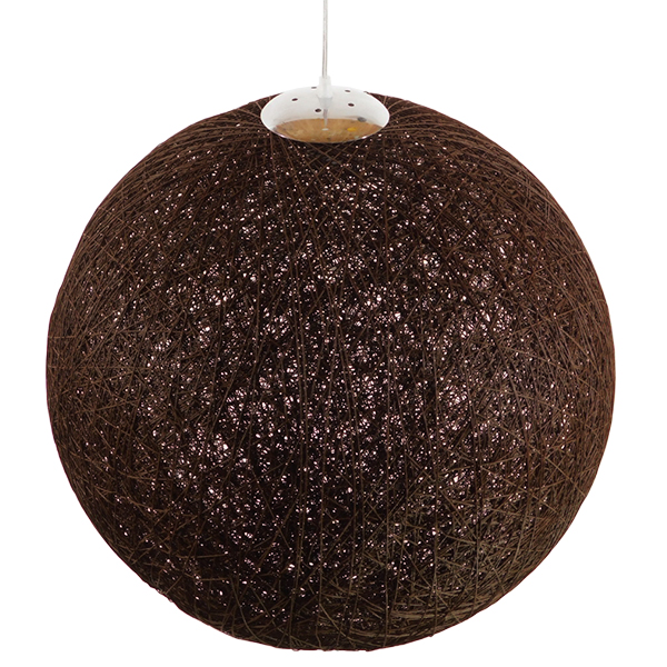 GloboStar®-OCEANA-01362-Vintage-Κρεμαστό-Φωτιστικό-Οροφής-Μονόφωτο-1-x-E27-Καφέ-Ξύλινο-Ψάθινο-Rattan-Φ60-x-Υ60cm-3