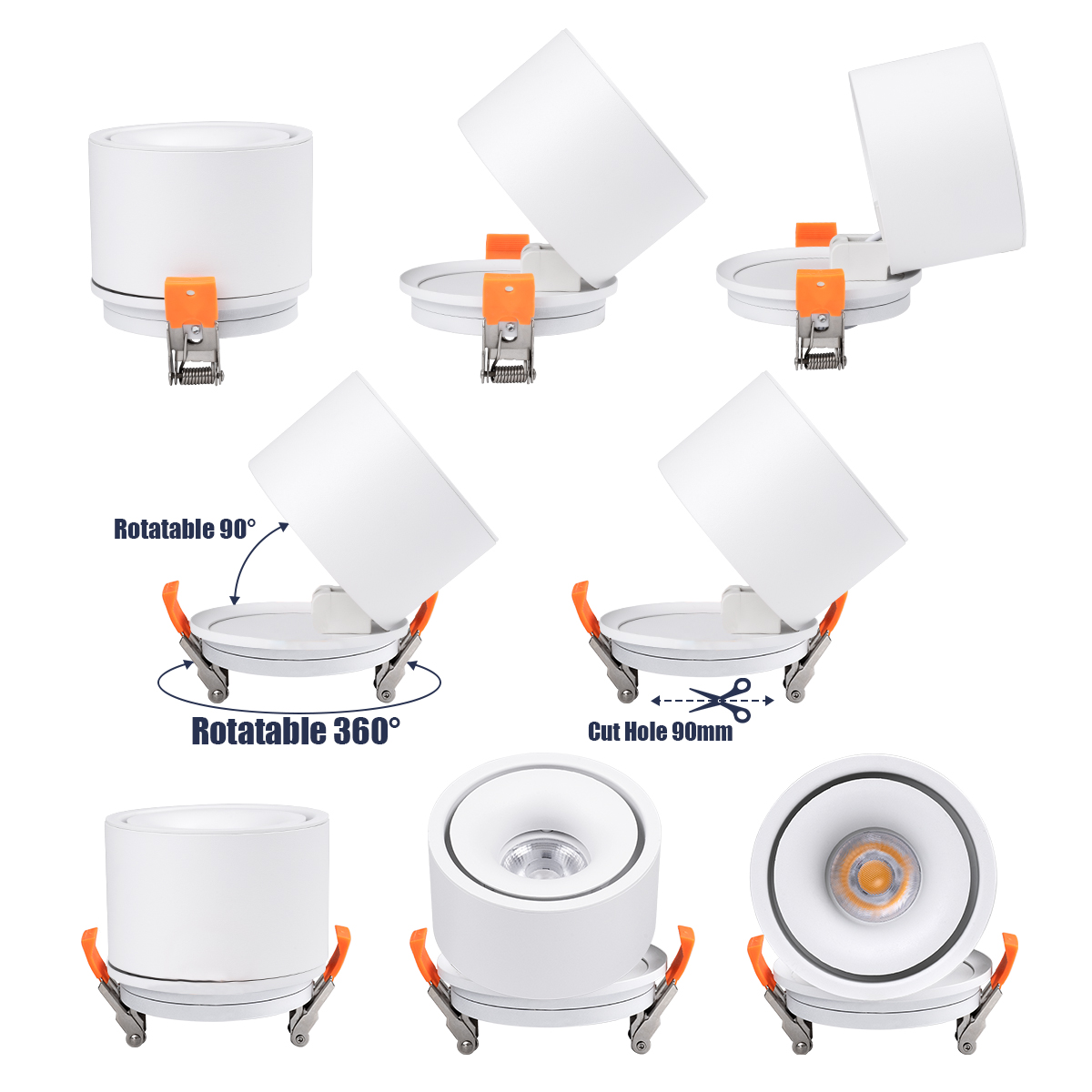 GloboStar®-OMEGA-R-60295-Χωνευτό-LED-Spot-Downlight-TrimLess-Φ10cm-12W-1500lm-36°-AC-220-240V-IP20-Φ10-x-Υ8.2cm-Στρόγγυλο-Λευκό-Θερμό-Λευκό-2700K-Bridgelux-COB-5-Years-Warranty-3