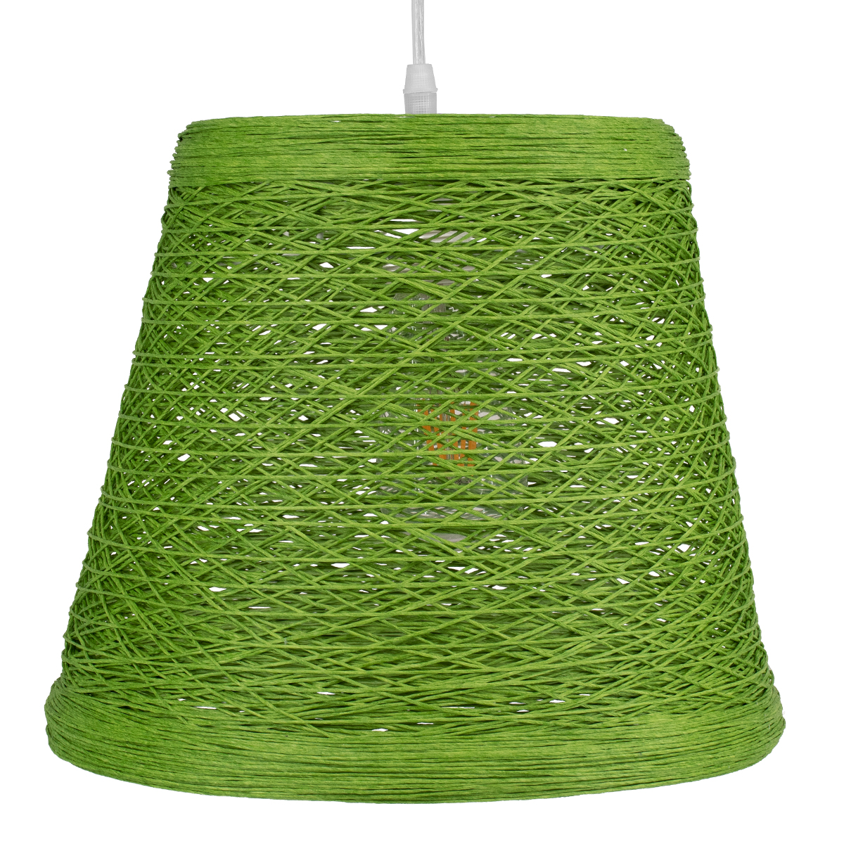 GloboStar®-PLAYROOM-00864-Vintage-Κρεμαστό-Φωτιστικό-Οροφής-Μονόφωτο-1-x-E27-Πράσινο-Ξύλινο-Ψάθινο-Rattan-Φ32-x-Υ27cm-4