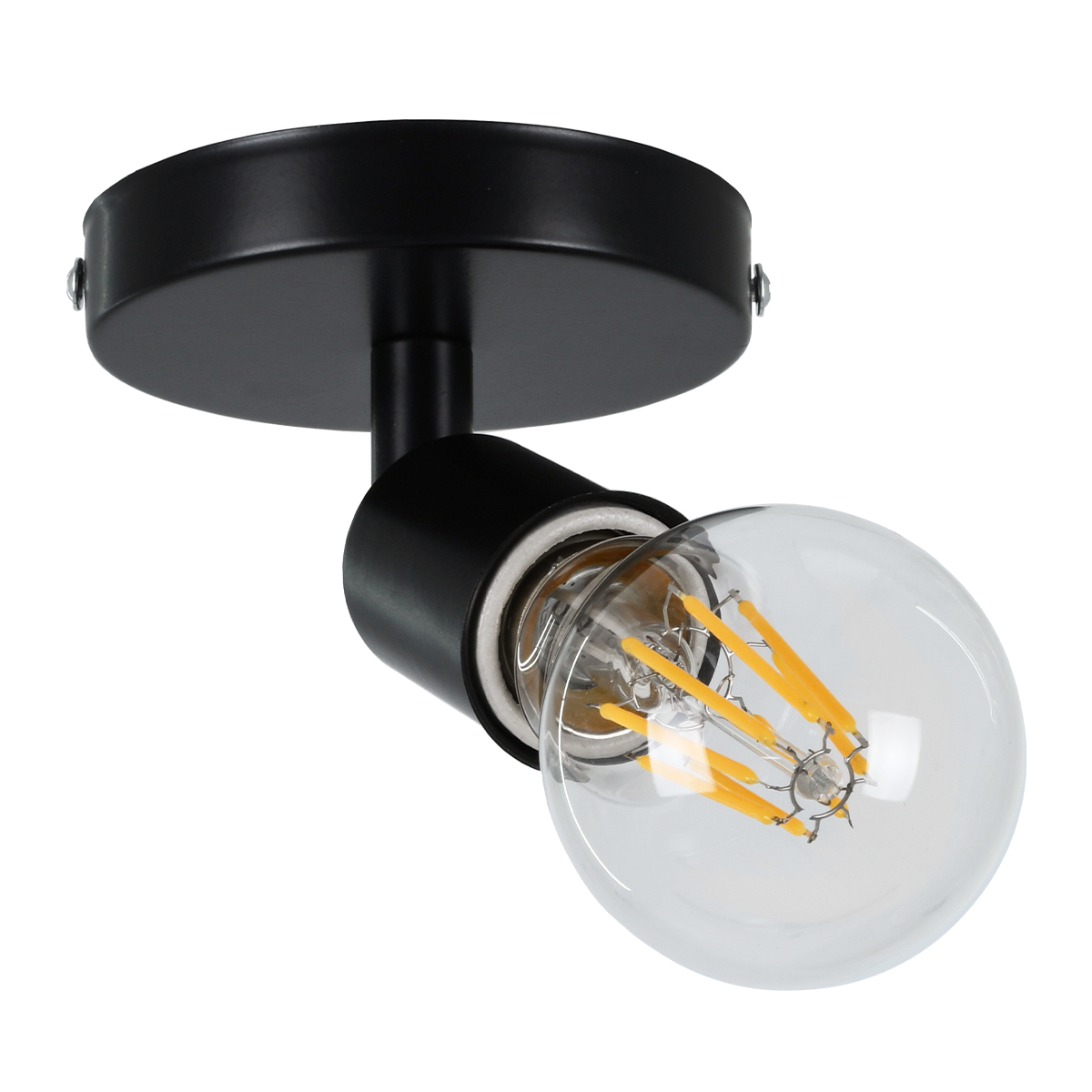 GloboStar®-SARA-00843-Μοντέρνο-Φωτιστικό-Οροφής-Τοίχου-Μονόφωτο-1xE27-Μεταλλικό-Μαύρο-Φ10-x-Υ10.3cm-2