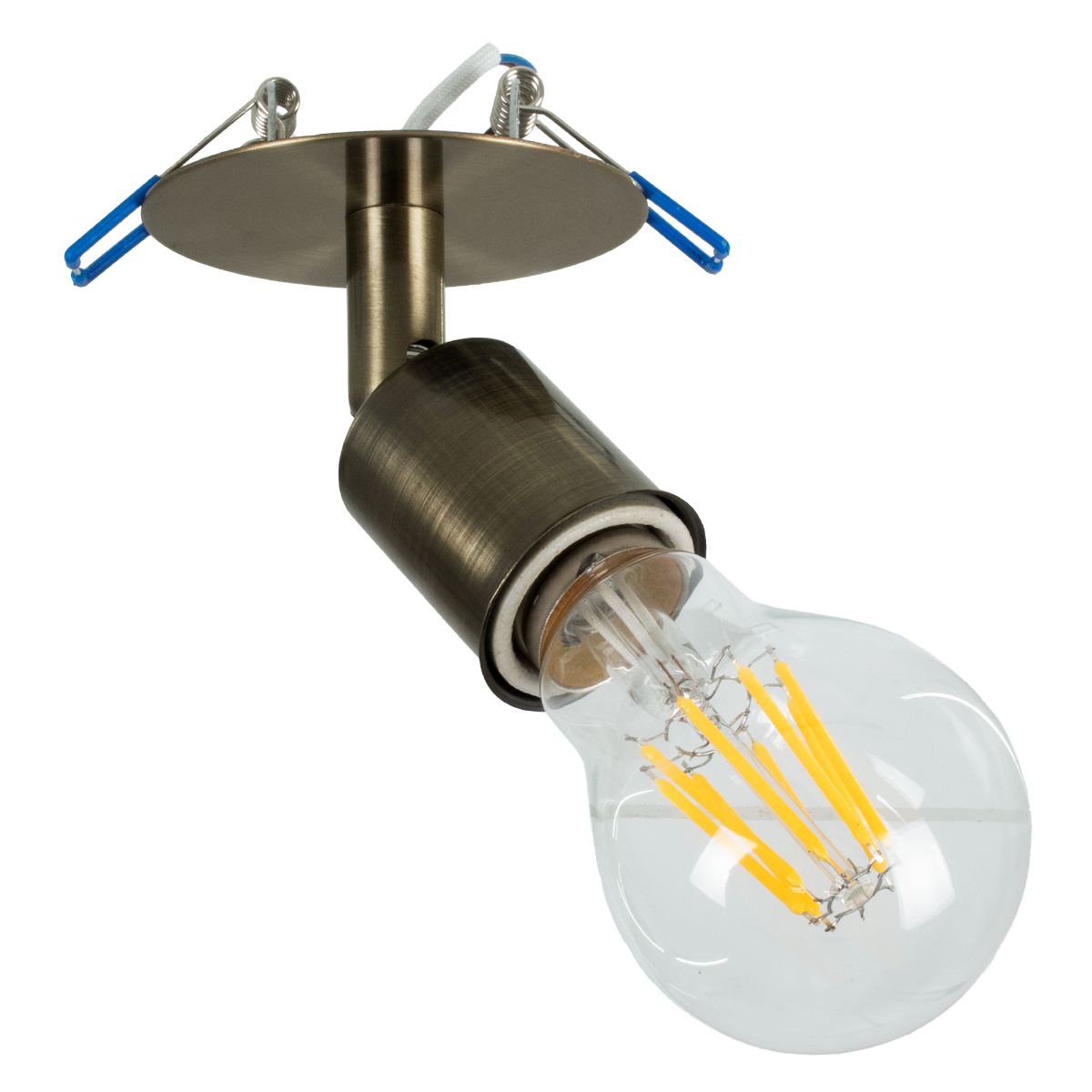 GloboStar®-SARA-00853-Μοντέρνο-Χωνευτό-Φωτιστικό-Οροφής-Τοίχου-Μονόφωτο-1xE27-Μεταλλικό-Μεταλλικό-Μπρούτζινο-Φ8-x-Υ8.5cm-2