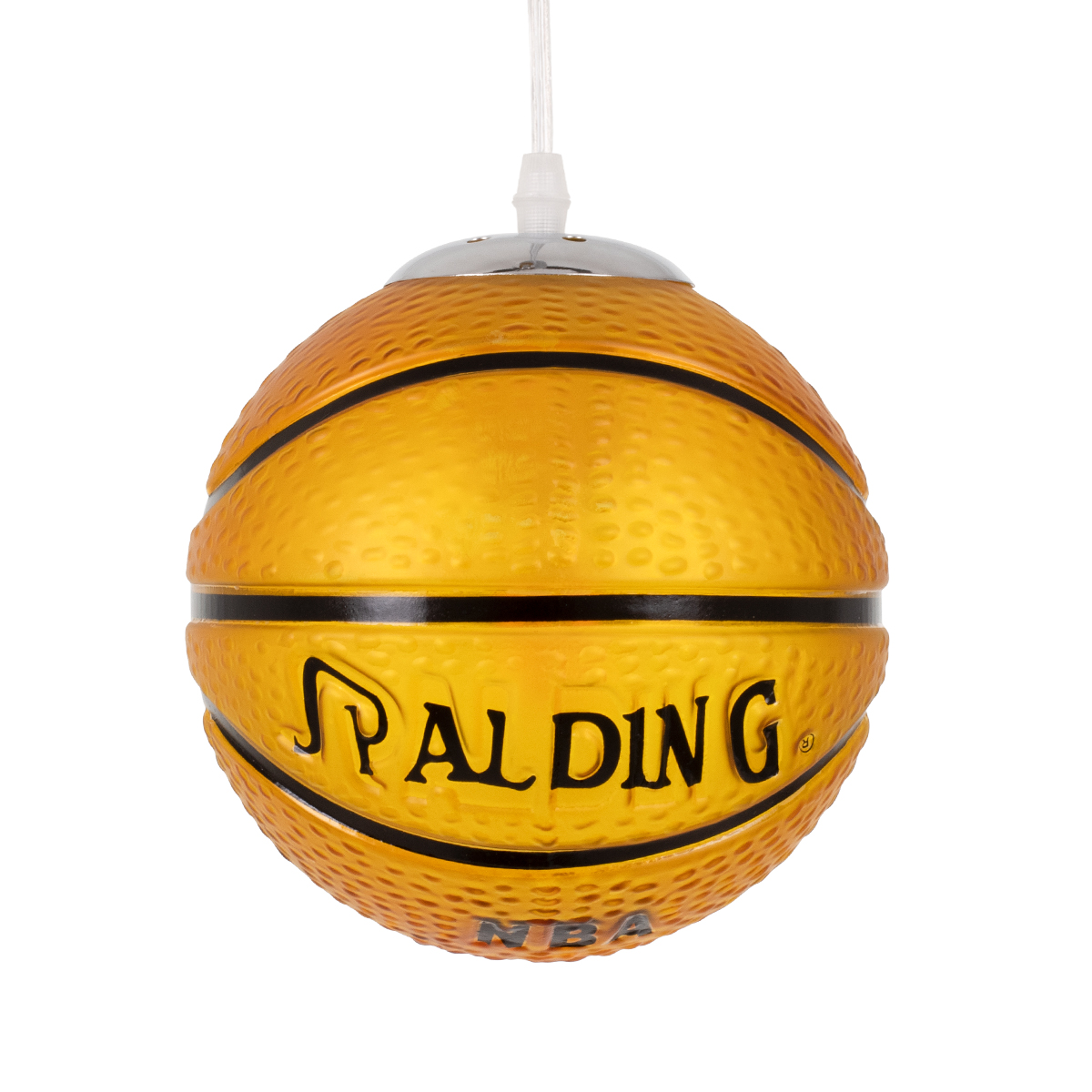 GloboStar®-SPALDING-NBA-00645-Μοντέρνο-Κρεμαστό-Παιδικό-Φωτιστικό-Οροφής-Μονόφωτο-1-x-E27-Πορτοκαλί-Γυάλινο-Φ18-x-Υ18cm-1