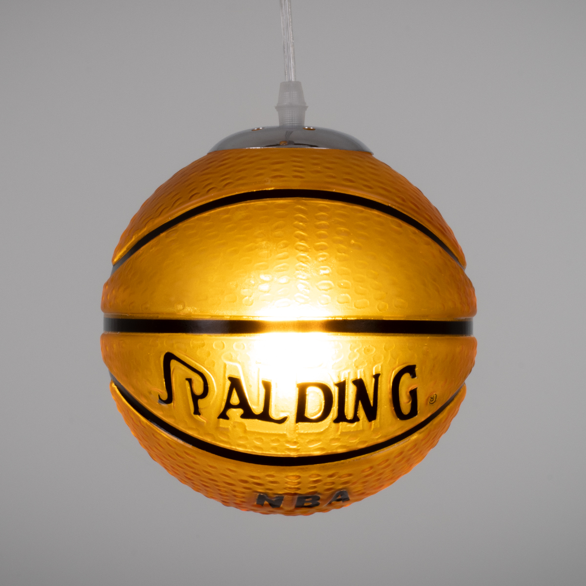 GloboStar®-SPALDING-NBA-00645-Μοντέρνο-Κρεμαστό-Παιδικό-Φωτιστικό-Οροφής-Μονόφωτο-1-x-E27-Πορτοκαλί-Γυάλινο-Φ18-x-Υ18cm-2