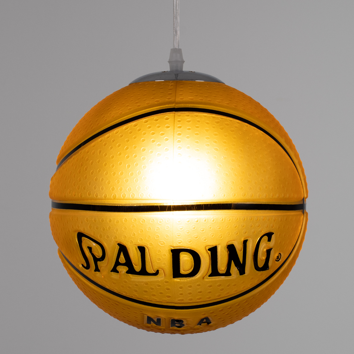 GloboStar®-SPALDING-NBA-00649-Μοντέρνο-Κρεμαστό-Παιδικό-Φωτιστικό-Οροφής-Μονόφωτο-1-x-E27-Πορτοκαλί-Γυάλινο-Φ25-x-Υ25cm-2