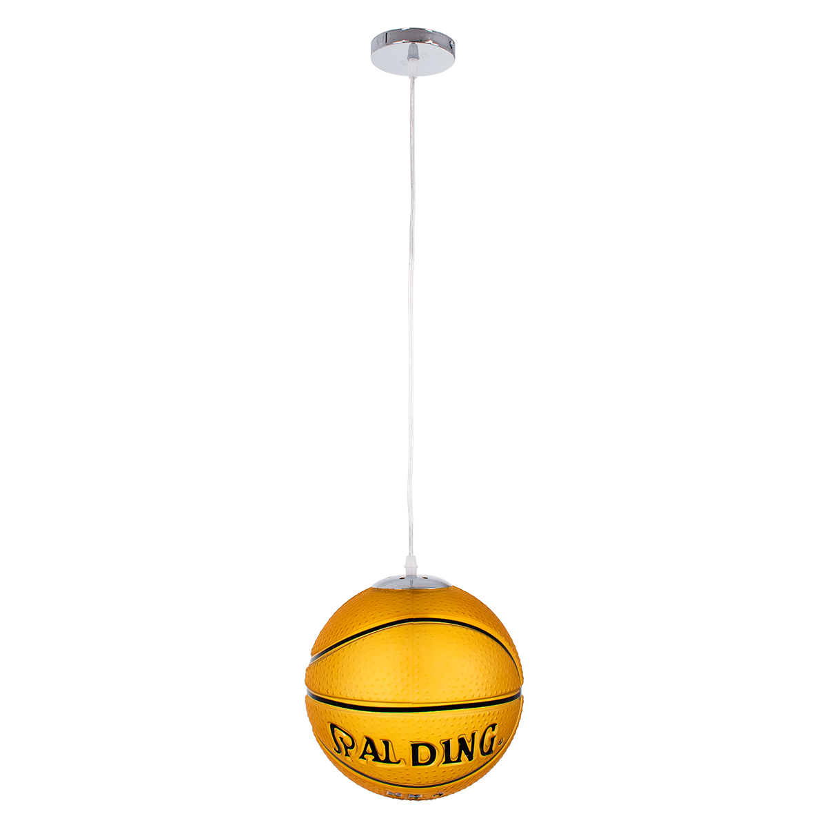 GloboStar®-SPALDING-NBA-00649-Μοντέρνο-Κρεμαστό-Παιδικό-Φωτιστικό-Οροφής-Μονόφωτο-1-x-E27-Πορτοκαλί-Γυάλινο-Φ25-x-Υ25cm-3
