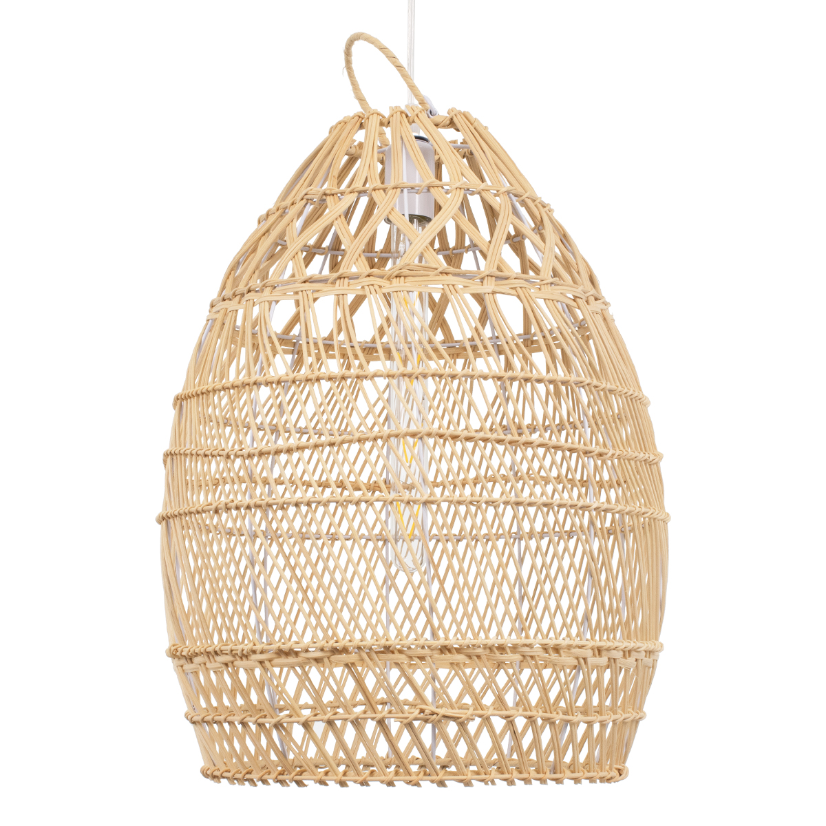 GloboStar®-TAHITI-00710-Vintage-Κρεμαστό-Φωτιστικό-Οροφής-Μονόφωτο-1-x-E27-Μπεζ-Ξύλινο-Bamboo-Φ38-x-Y50cm-4