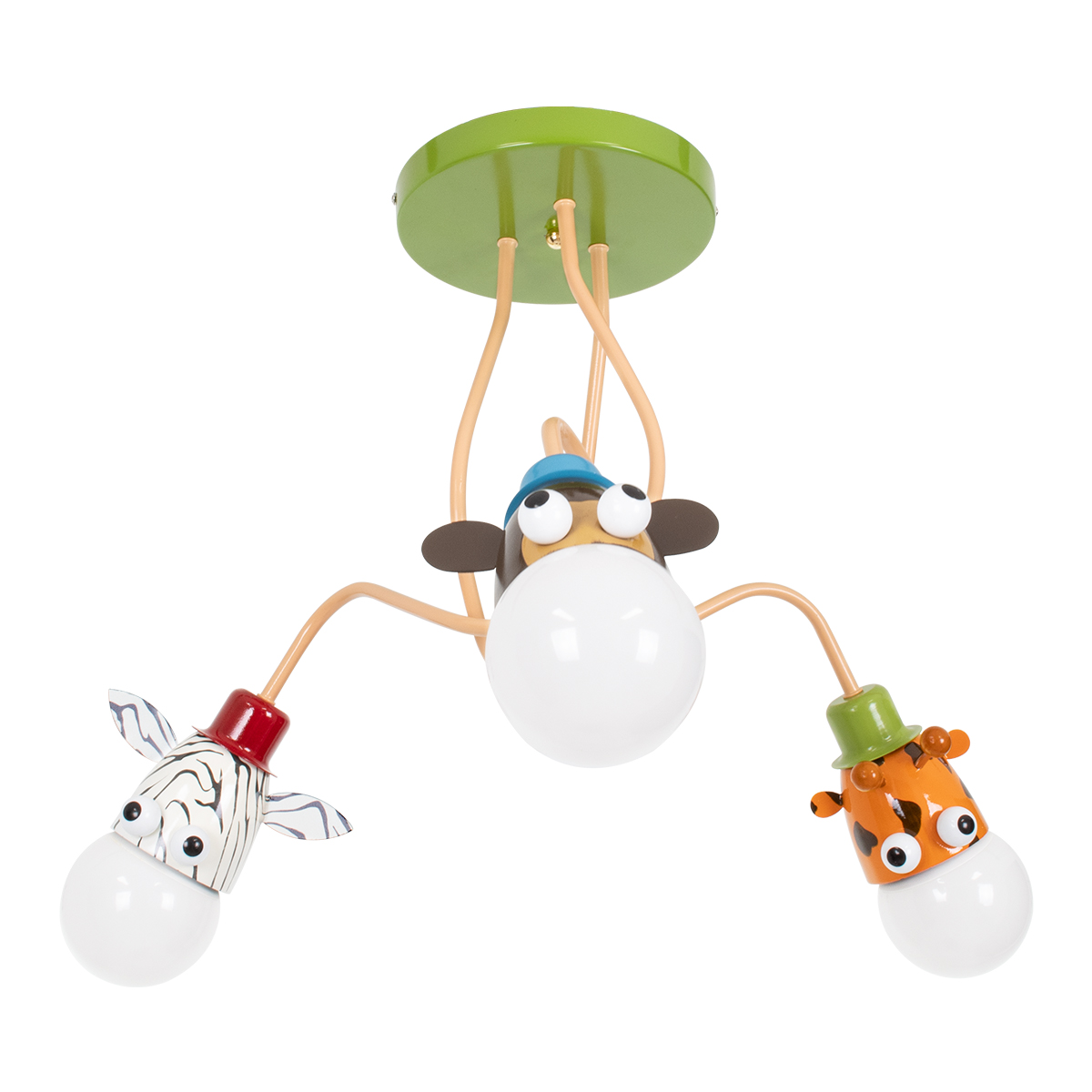 GloboStar®-ZOO-00641-Μοντέρνο-Κρεμαστό-Παιδικό-Φωτιστικό-Οροφής-Τρίφωτο-3-x-E27-Πολύχρωμο-Μεταλλικό-Φ80-x-Υ39cm-3