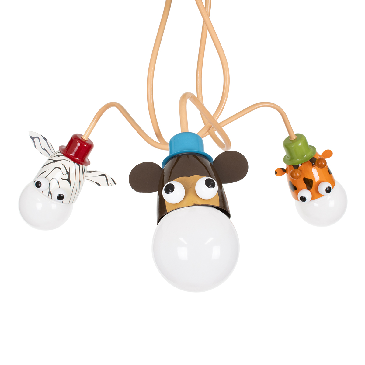 GloboStar®-ZOO-00641-Μοντέρνο-Κρεμαστό-Παιδικό-Φωτιστικό-Οροφής-Τρίφωτο-3-x-E27-Πολύχρωμο-Μεταλλικό-Φ80-x-Υ39cm-4
