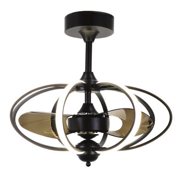 ΑΝΕΜΙΣΤΗΡΑΣ ΟΡΟΦΗΣ ΜΑΥΡΟΣ ΜΕ LED ΦΩΣ