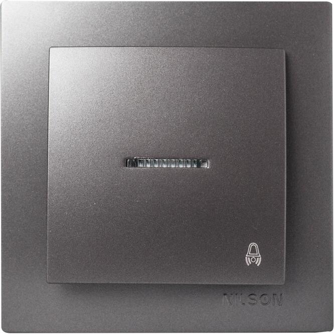 Ανθρακί μπουτόν κουδουνιού με ενδεικτική λυχνία 12V