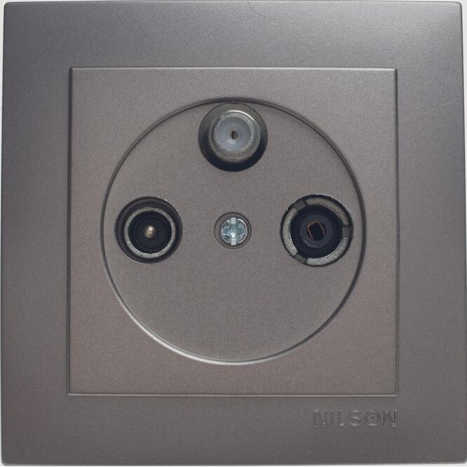 Ανθρακί πρίζα TV-Radio - SAT διελεύσεως