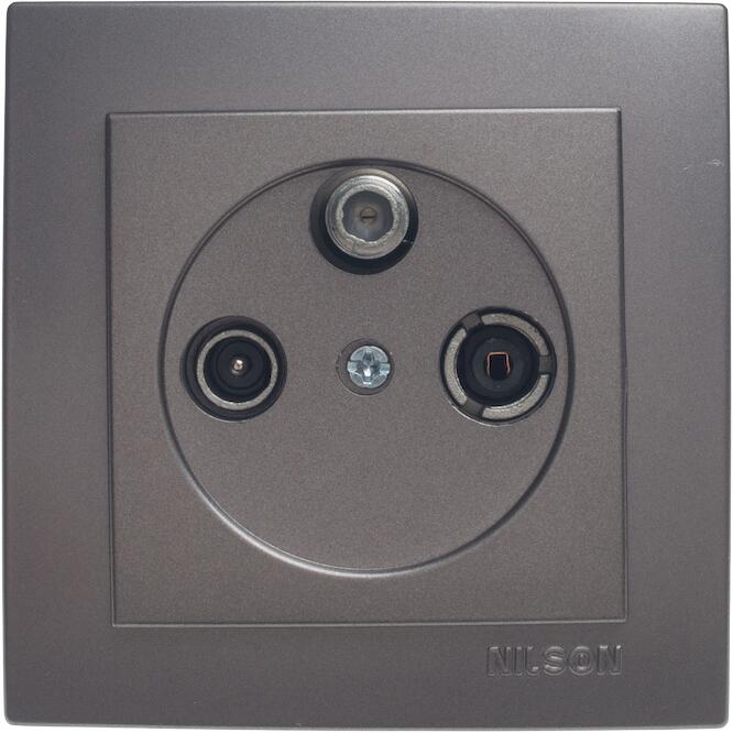 Ανθρακί πρίζα TV - Radio - SAT τερματική