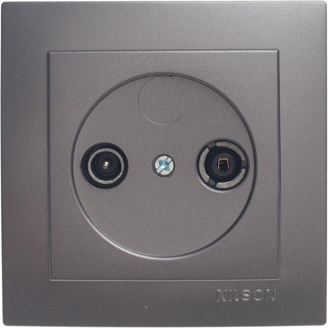 Ανθρακί πρίζα TV-Radio διελεύσεως