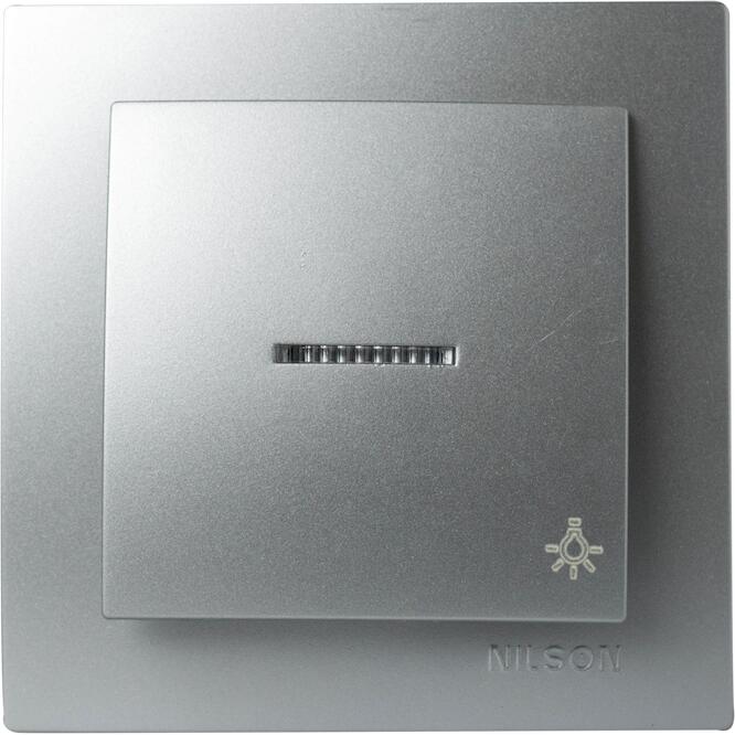 Ασημί μπουτόν με ενδεικτική λυχνία