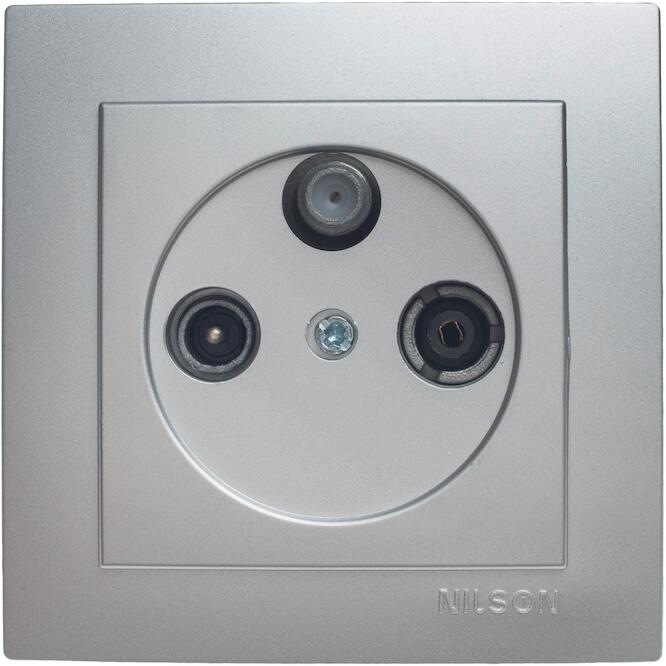 Ασημί πρίζα TV-Radio - SAT διελεύσεως