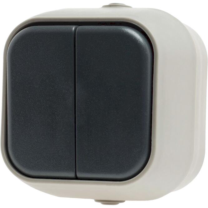 Διακόπτης 2πλός A-R εξωτερικός γκρι IP54