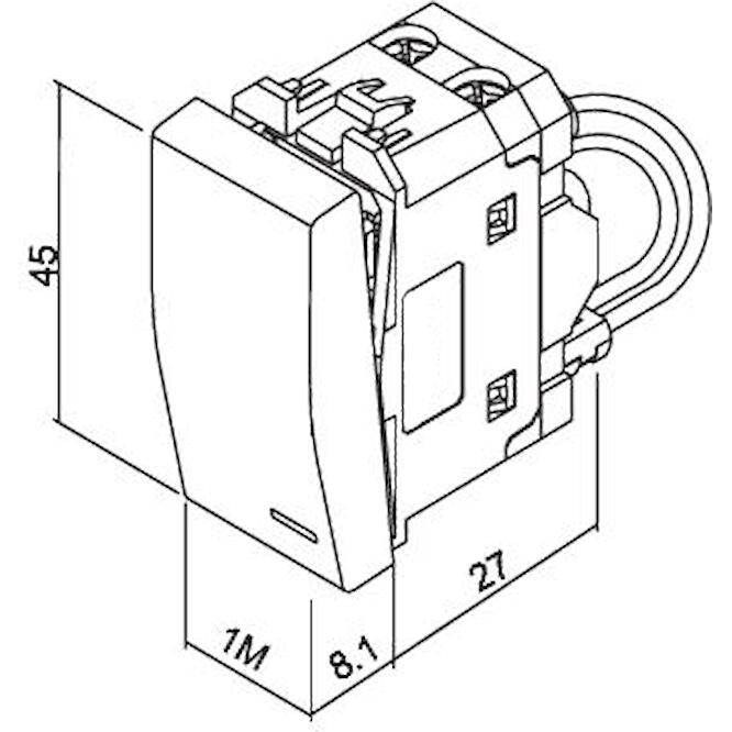 Διακόπτης Α-Ρ με ενδεικτική λυχνία 1 θέσης Μαύρος 10ΑΧ 250V