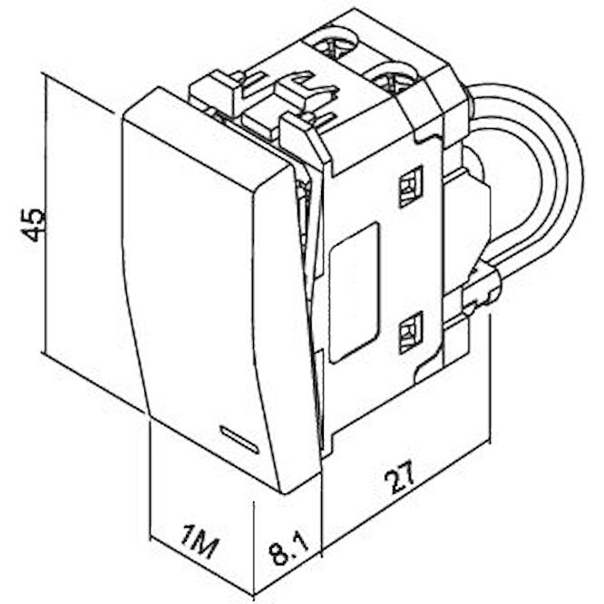 Διακόπτης απλός με ενδεικτική λυχνία 1 θέσης Ιβουάρ 10ΑΧ 250V