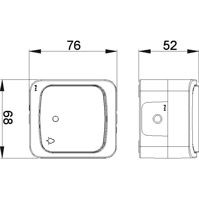 Επίτοιχο μπουτόν κλιμακοστασίου με ενδεικτική λυχνία IP44 γκρι