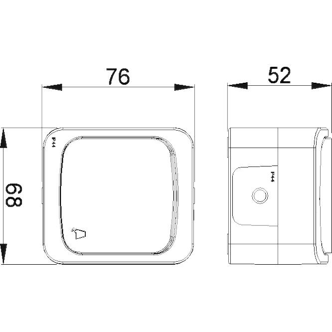Επίτοιχο μπουτόν κουδουνιού με ενδεικτική λυχνία IP44 γκρι