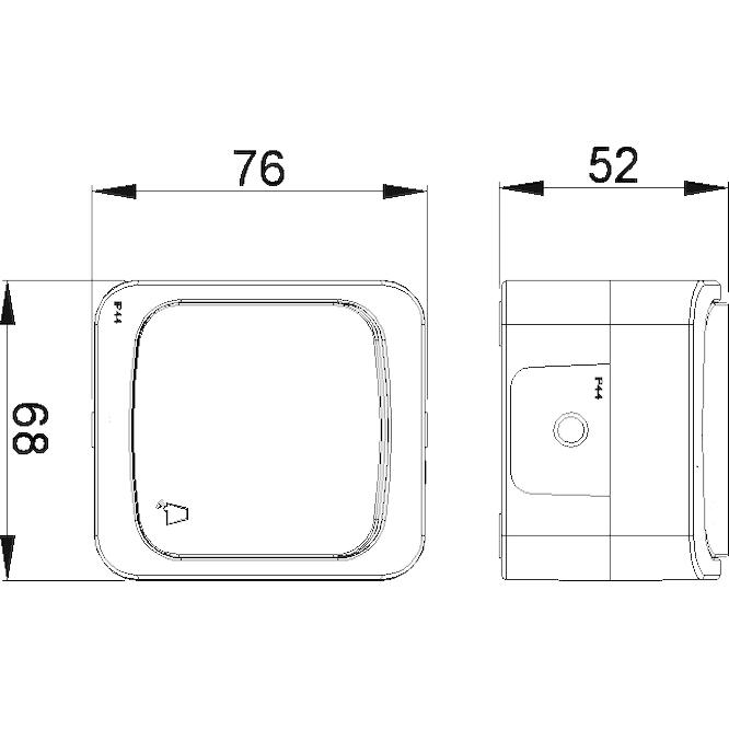 Επίτοιχο μπουτόν κουδουνιού με ενδεικτική λυχνία IP44 λευκό