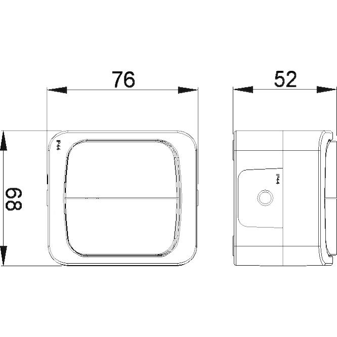 Επίτοιχος διακόπτης Κ-Ρ IP44 γκρι