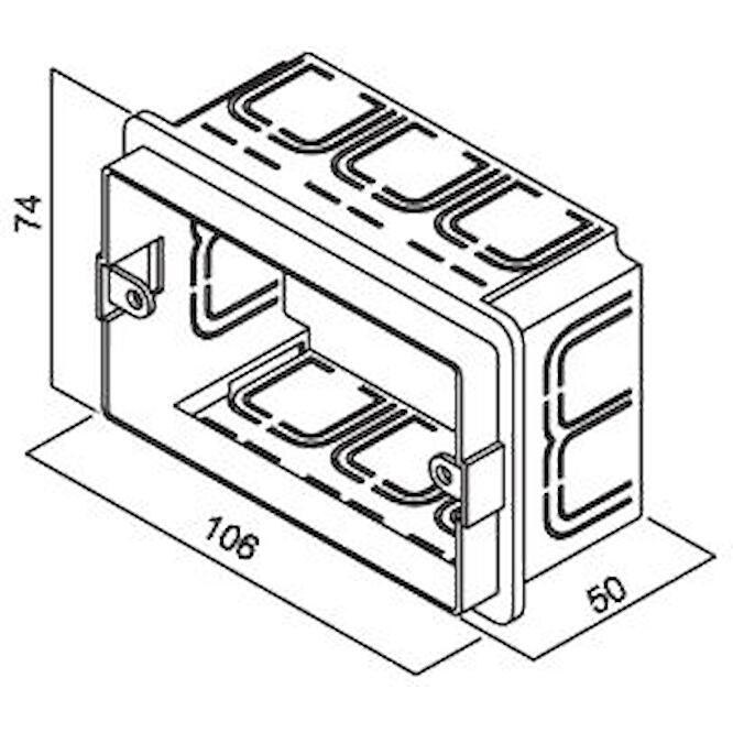 Κουτί χωνευτό 3 θέσεων