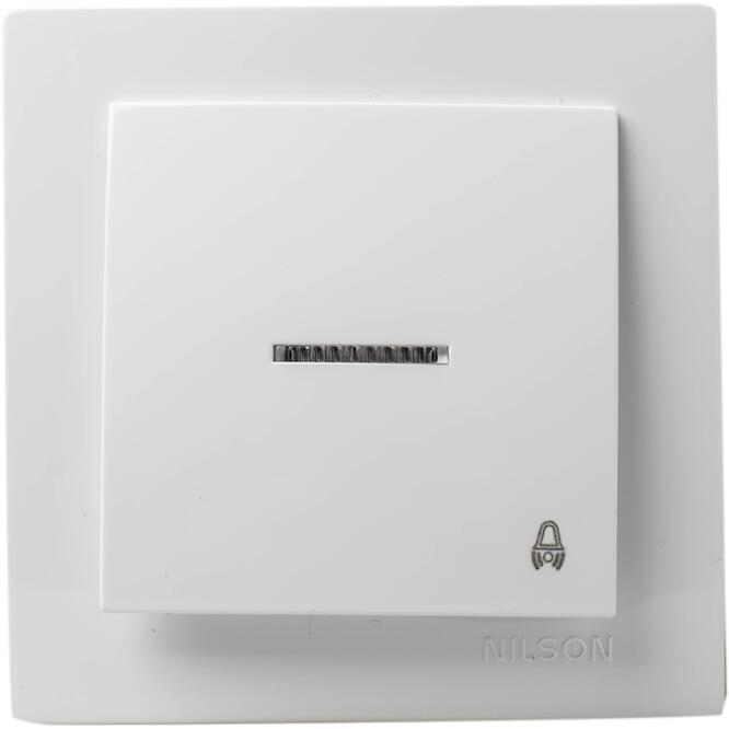 Λευκό μπουτόν κουδουνιού με ενδεικτική λυχνία 12V