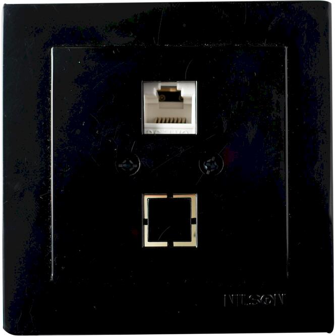 Μαύρη πρίζα δικτύου CAT5