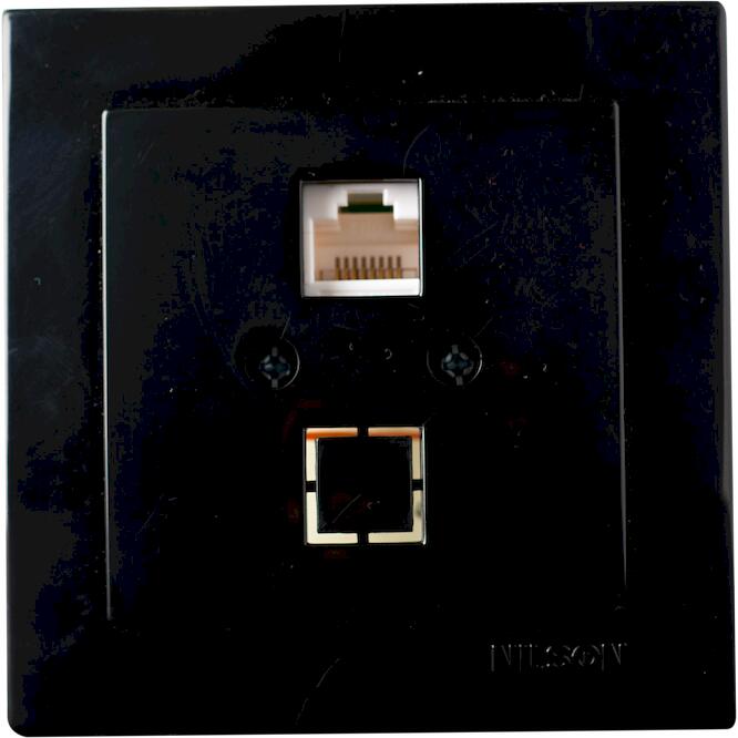 Μαύρη πρίζα δικτύου CAT6