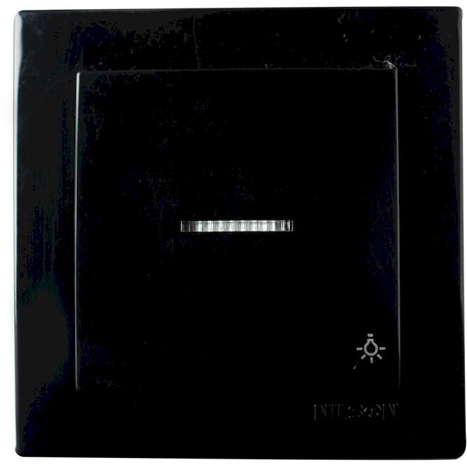 Μαύρο μπουτόν με ενδεικτική λυχνία